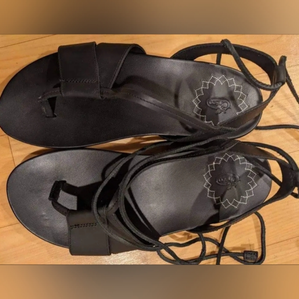 CHACO sage gladiator sandal, black, size 7